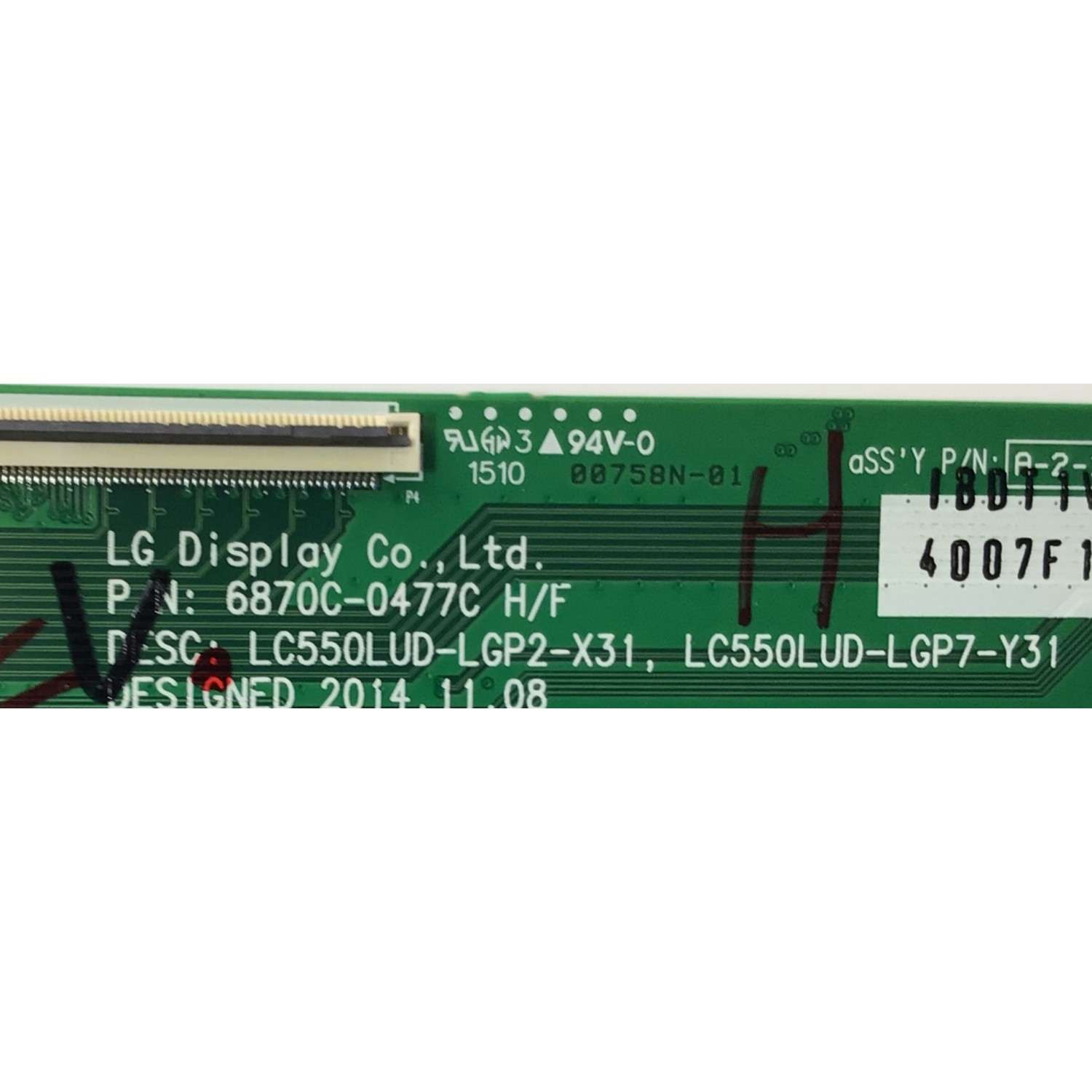 T-CON PARA TV LG / NUMERO DE PARTE  6871L-4007F / 6870C-0477C / LC550LUD-LGP2-X31 / LC550LUD-LGP7-Y31 / 00750N-01 / PANEL LC550LUD(LG)(PB) / MODELO 55EC9300 / 55EC9300-UA / 55EC9300-UA.AUSVLJR - Imagen 2